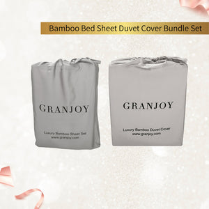 Grey Bed Sheet Duvet Cover Set - Bamboo Bedsheet